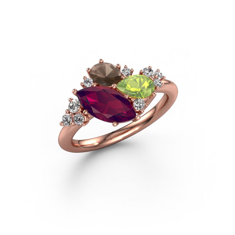 Ring Amanda 585 rose gold rhodolite 10x5 mm