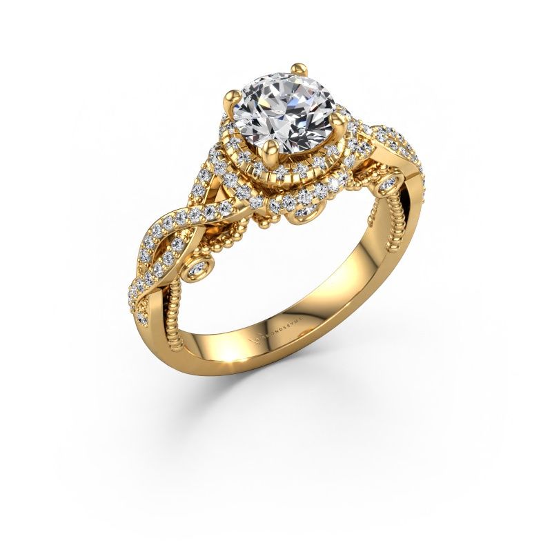Engagement ring Leora 585 gold lab grown diamond 1.468 crt