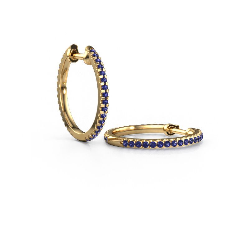Creolen Jackie 15 mm A 585 goud saffier 1.2 mm