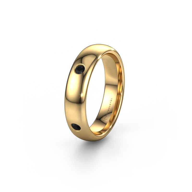 Trouwring WH0104L35BP 585 goud zwarte diamant ±5x2 mm