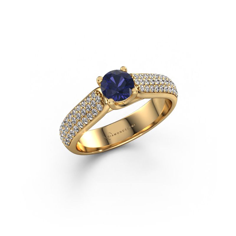 Verlobungsring Leoness 585 Gold Saphir 5 mm