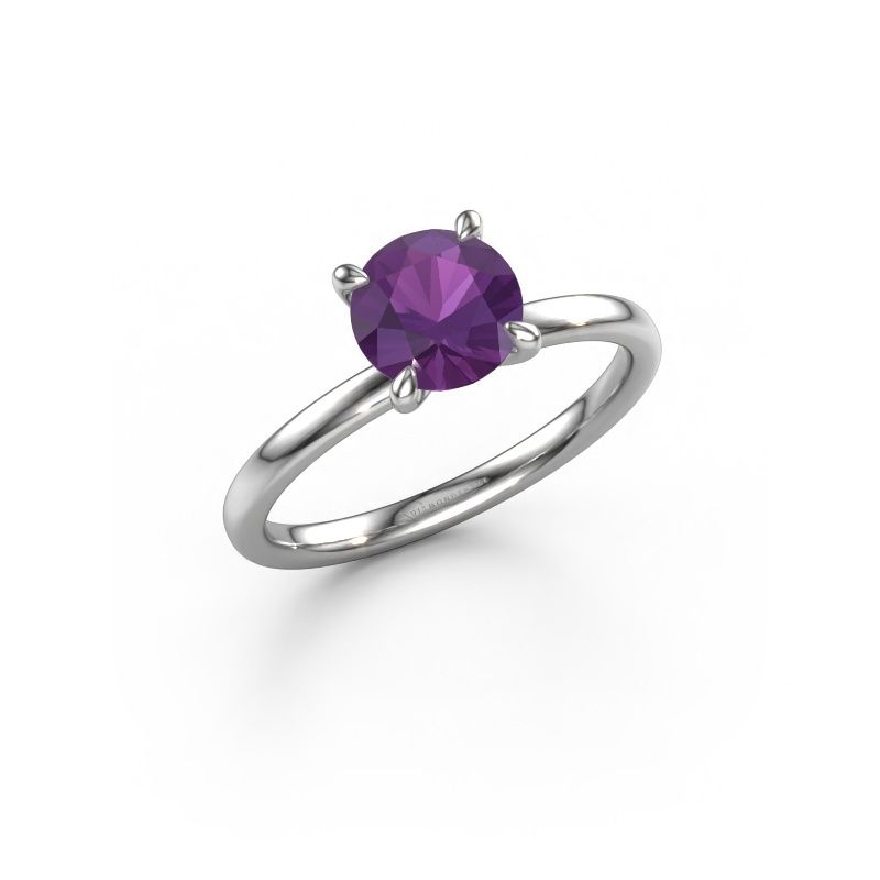 Engagement ring Crystal RND 1 950 platinum amethyst 6.8 mm
