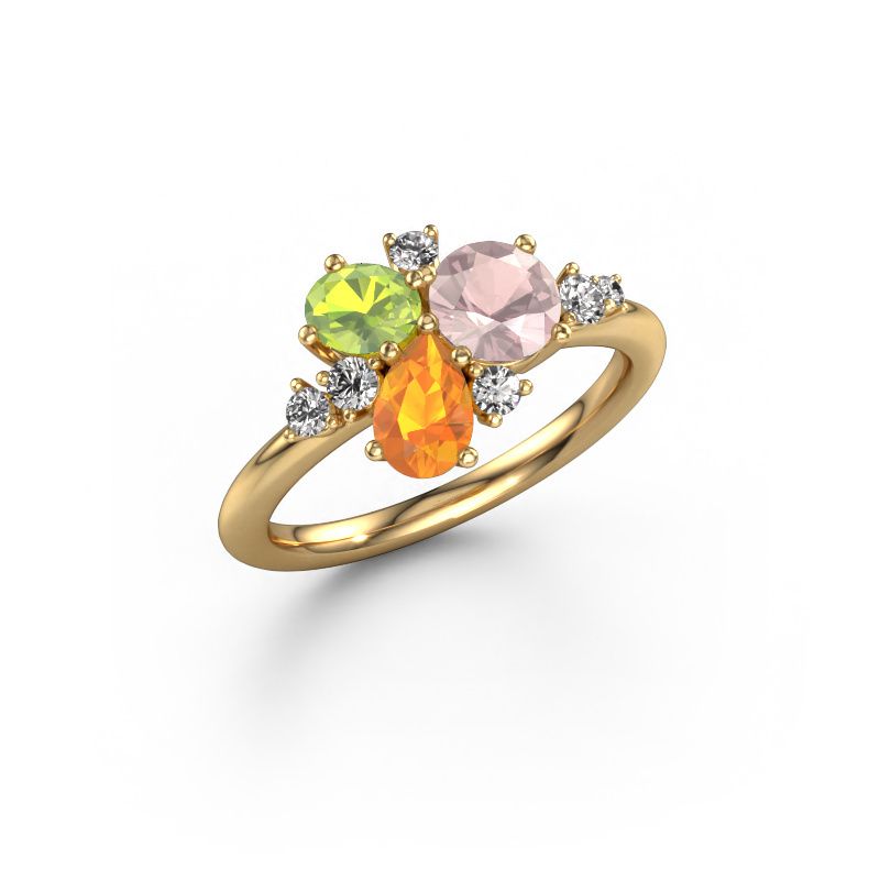 Ring Anja 585 gold morganite champagne 5.4 mm