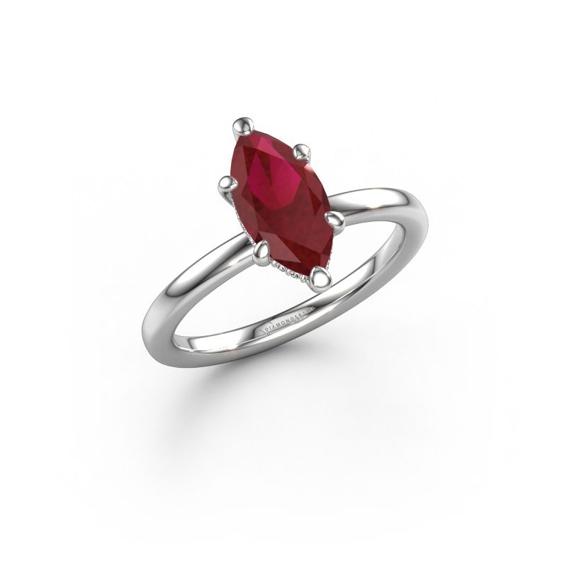 Verlobungsring Simone MRQ 2 950 Platin Rubin 11x5.5 mm