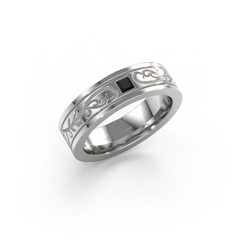 Men's ring Matijs 950 platinum black diamond 0.204 crt