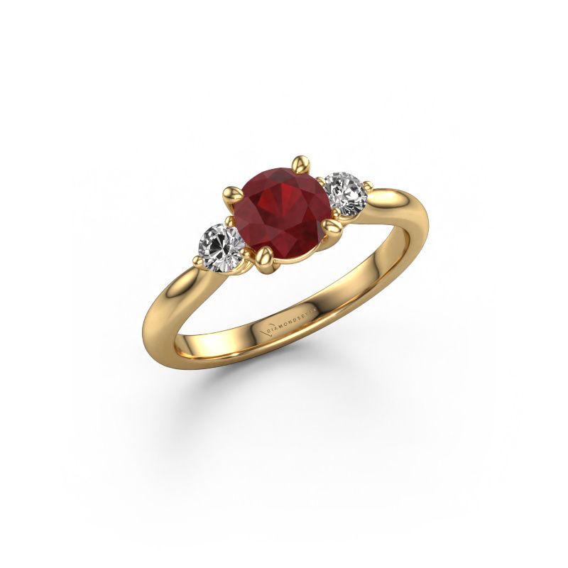 Verlobungsring Lieselot RND 585 Gold Rubin 6.5 mm