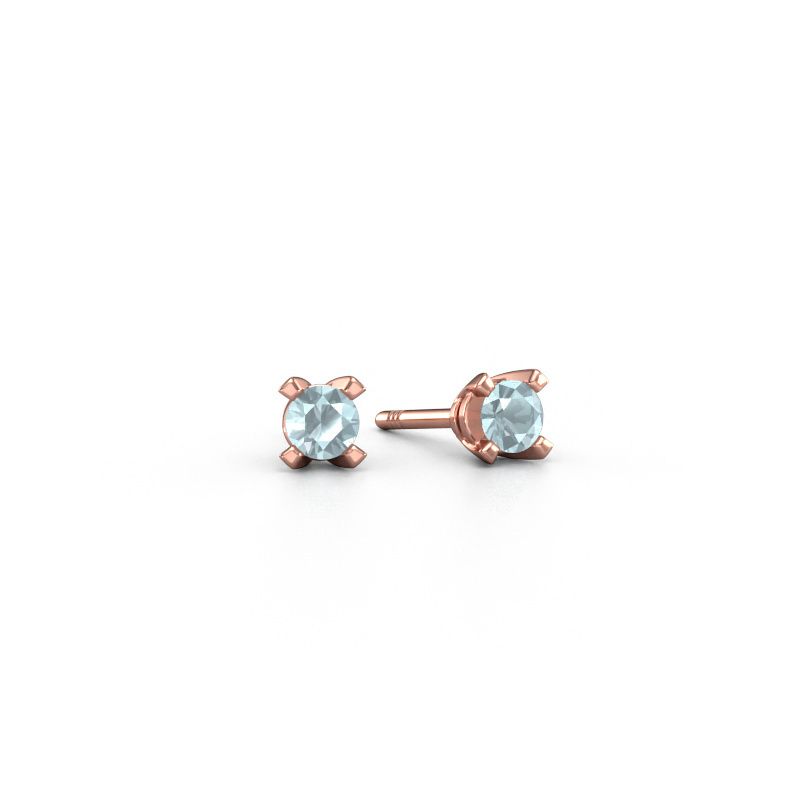 Ohrsteckers Isa 585 Roségold Aquamarin 5 mm