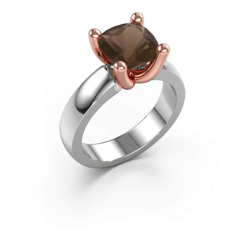Ring Clelia CUS 585 white gold smokey quartz 8 mm