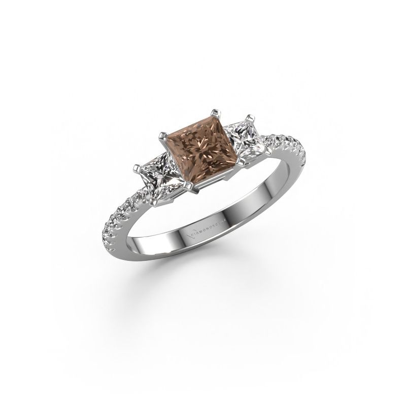 Verlobungsring Dorla 585 Weißgold Braun Diamant 1.469 crt