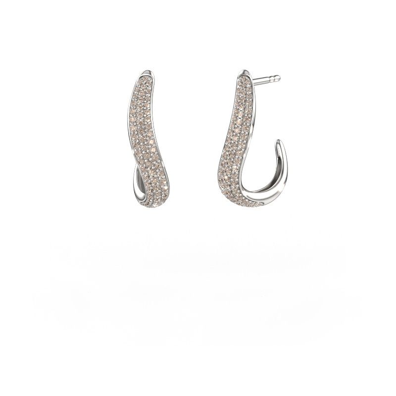 Oorbellen Dina 2 585 witgoud bruine diamant 0.645 crt