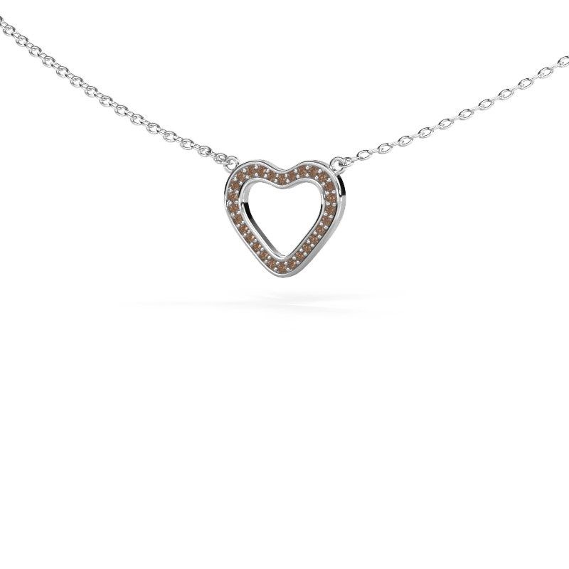 Anhänger Heart 3 585 Weißgold Braun Diamant 0.07 crt