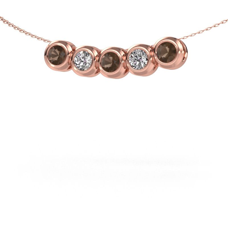 Necklace Kim 5 585 rose gold smokey quartz 4 mm