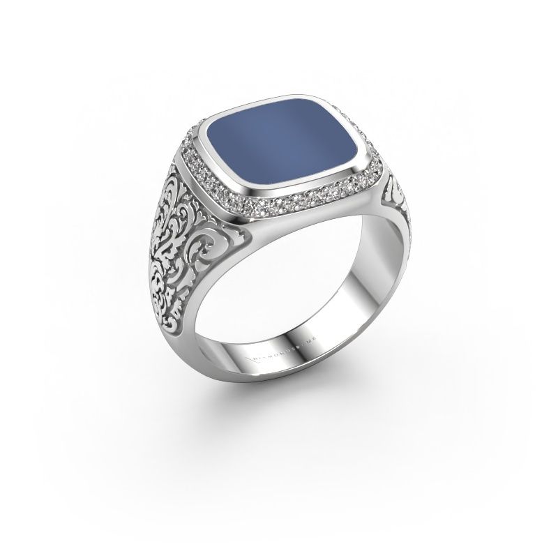 Men's ring Jesse 3 950 platinum blue sardonyx 10x10 mm