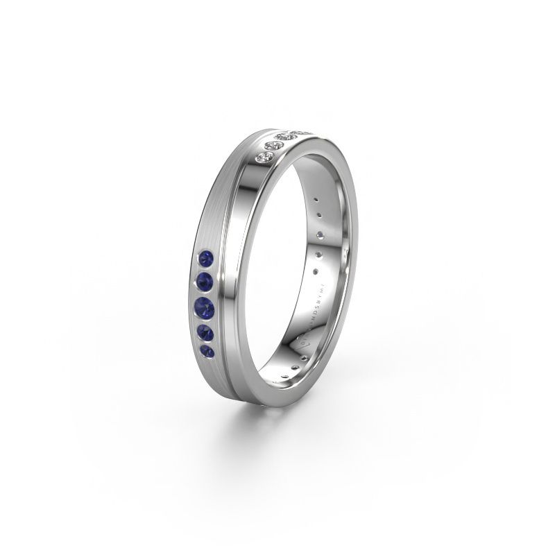 Trouwring WH0901L14A20PM 950 platina saffier ±4 x 1,7 mm
