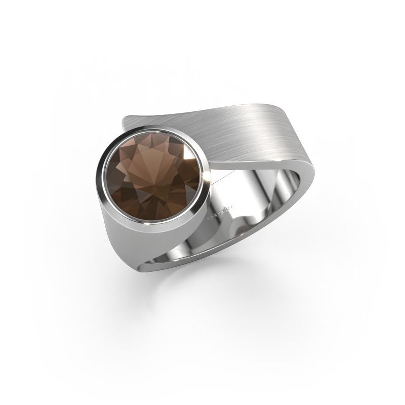 Ring Nakia 585 witgoud rookkwarts 8 mm