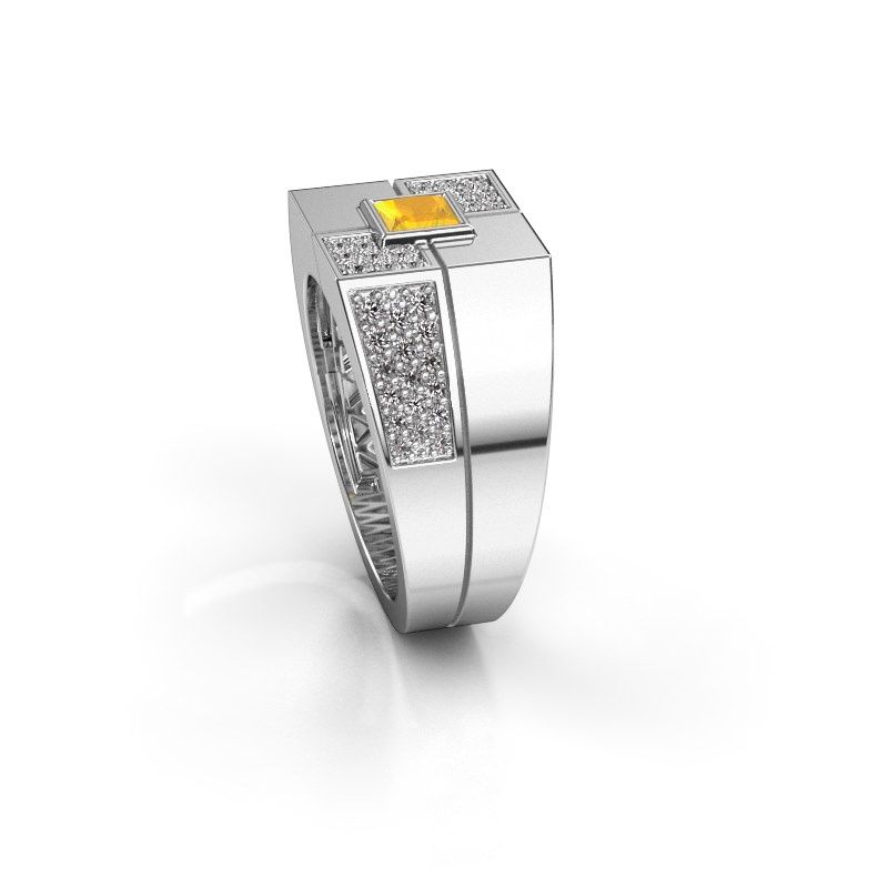 Afbeelding van Heren ring Rogier<br/>950 platina<br/>Citrien 4 mm