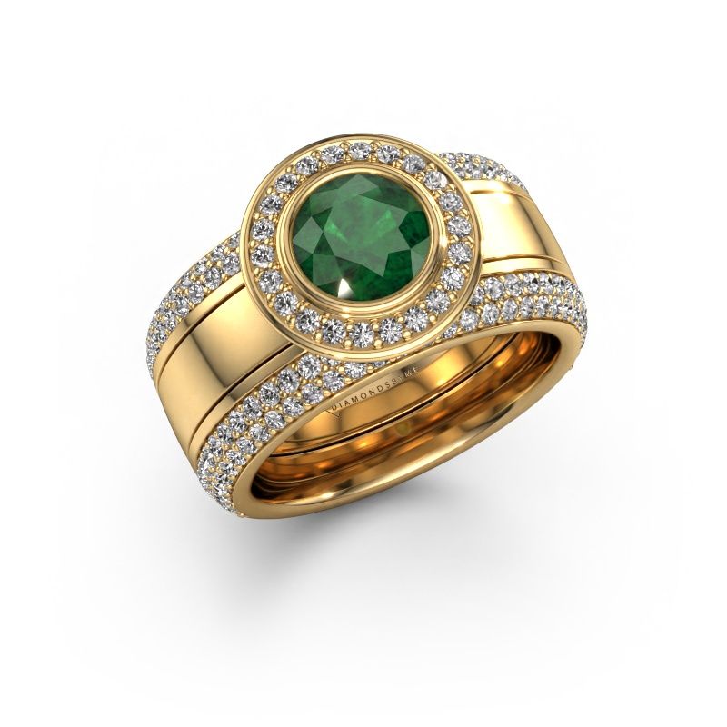 Ring Roxie 585 gold emerald 6.5 mm