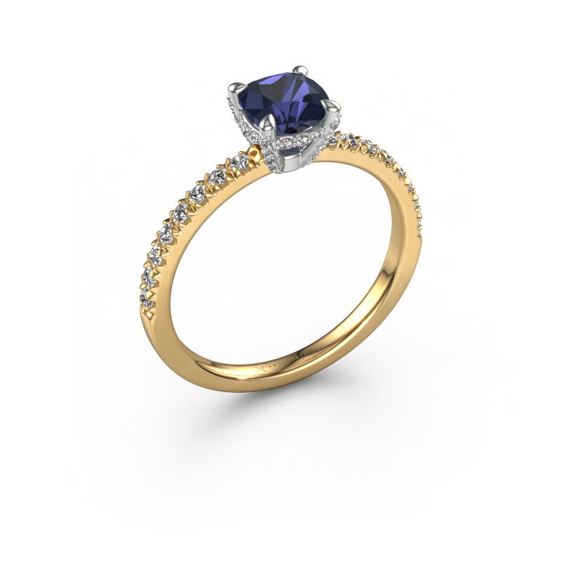 Bague de fiançailles Saskia 1 CUS 585 or jaune saphir 5.5 mm