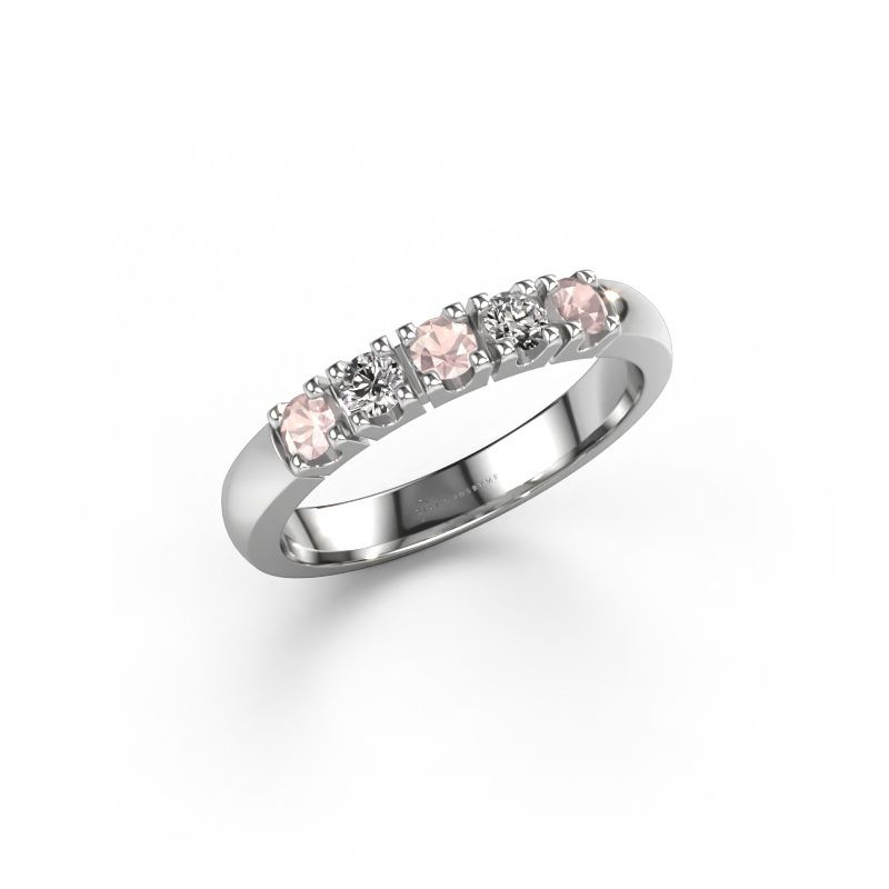 Ring Rianne 5 585 white gold morganite champagne 2.7 mm