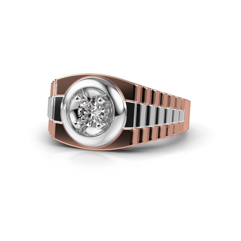 Image de Bague pour homme edward<br/>585 or rose<br/>Diamant synthétique 0.40 crt