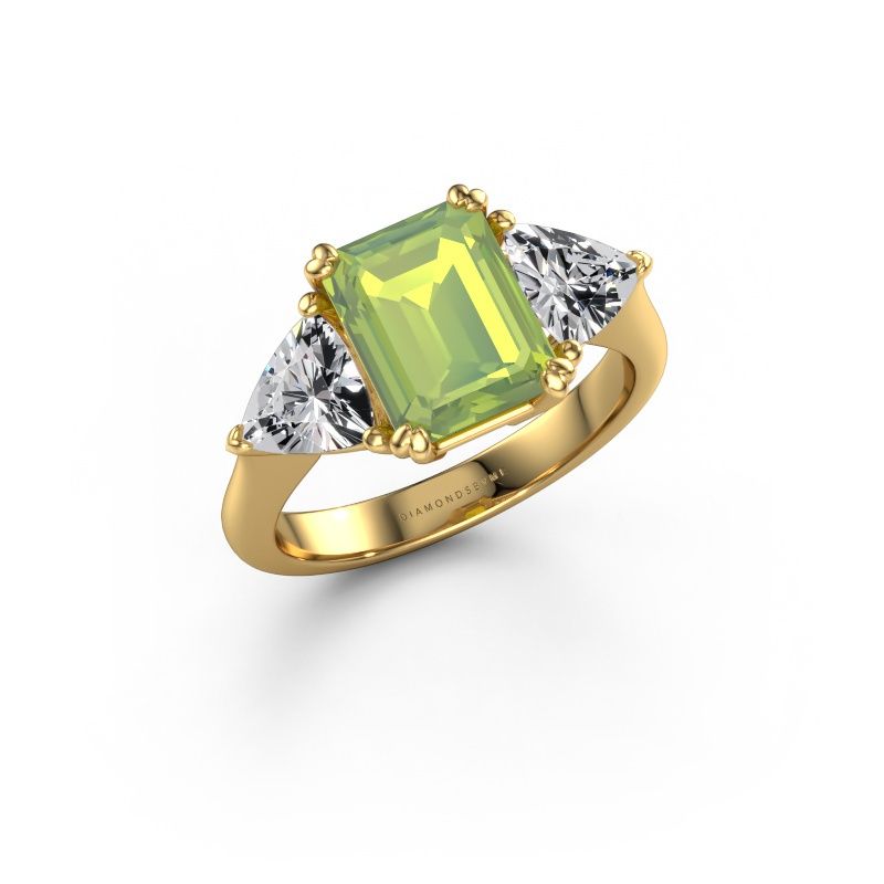 Verlovingsring Paula 585 goud peridoot 9x7 mm