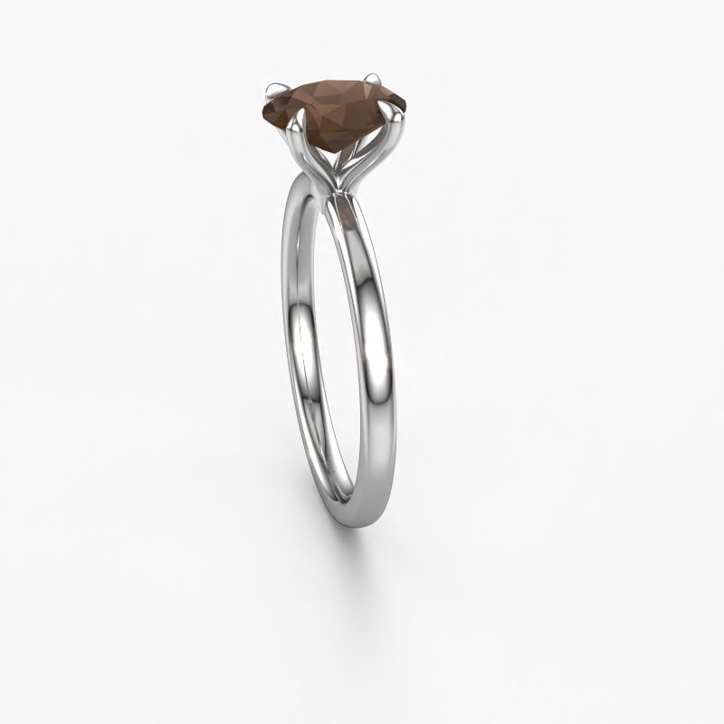 Image of Engagement Ring Crystal Ovl 1<br/>950 platinum<br/>Smokey quartz 8x6 mm