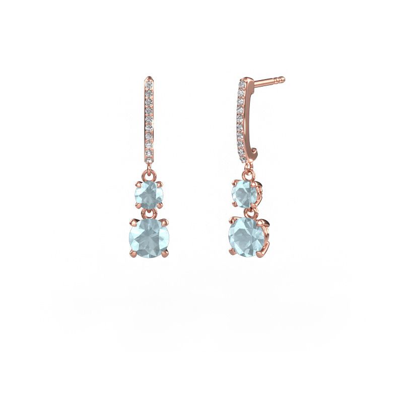 Ohrhänger Tanja 2 585 Roségold Aquamarin 4.2 mm