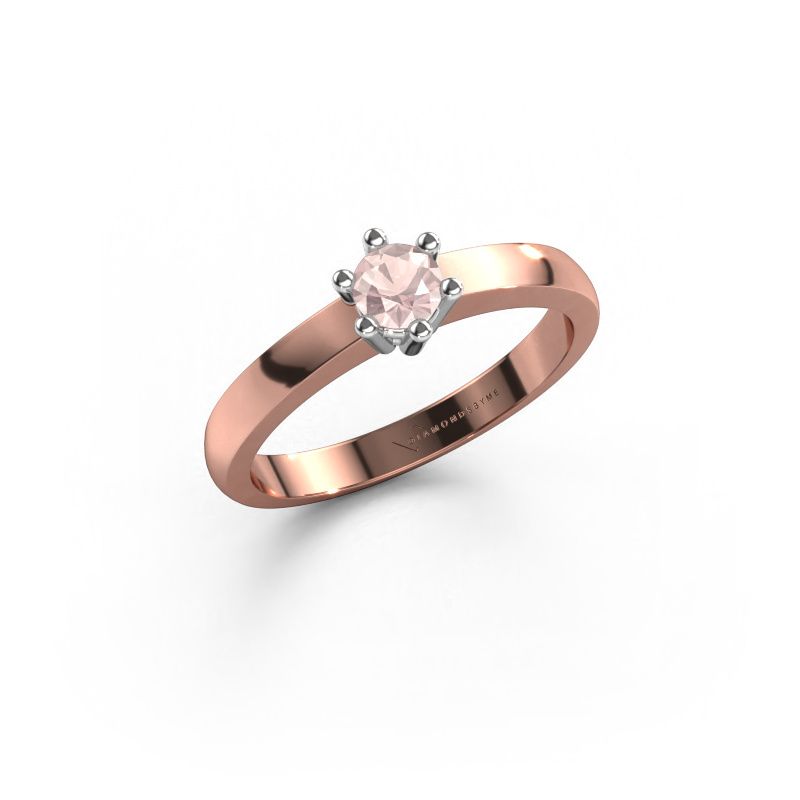 Verlobungsring Luna 1 585 Roségold Morganit Champagner 3.7 mm