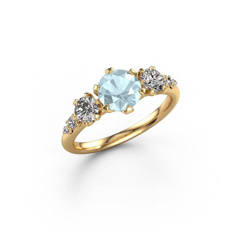 Engagement ring Aniek RND 585 gold aquamarine 6.5 mm