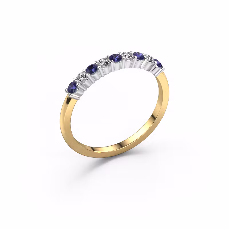 Ring Yasmin 9 585 gold sapphire 2.4 mm