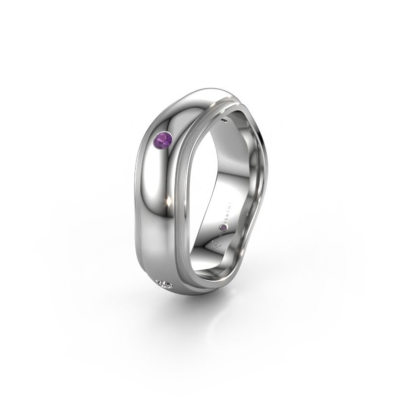 Wedding ring WH2050L26DP 950 platinum amethyst ±6x2.4 mm