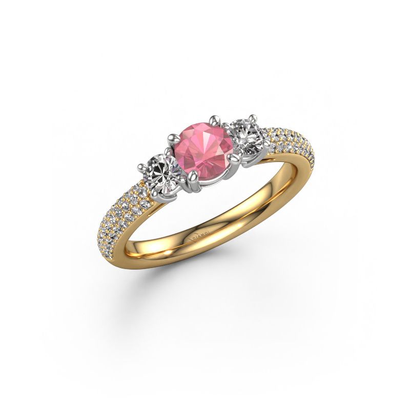 Engagement ring Marielle RND 585 gold tourmaline pink 6 mm