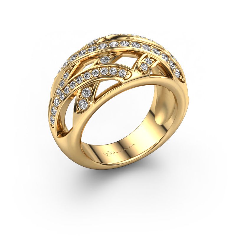 Bague Yinthe 585 or jaune diamant synthétique 0.60 crt