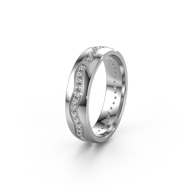 Trouwring WH0803L25AP 950 platina zirkonia ±5x1.7 mm