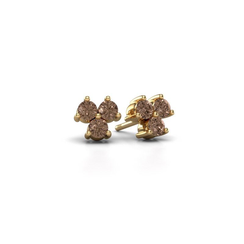 Afbeelding van Oorstekers Shirlee 585 goud bruine diamant 0.60 crt