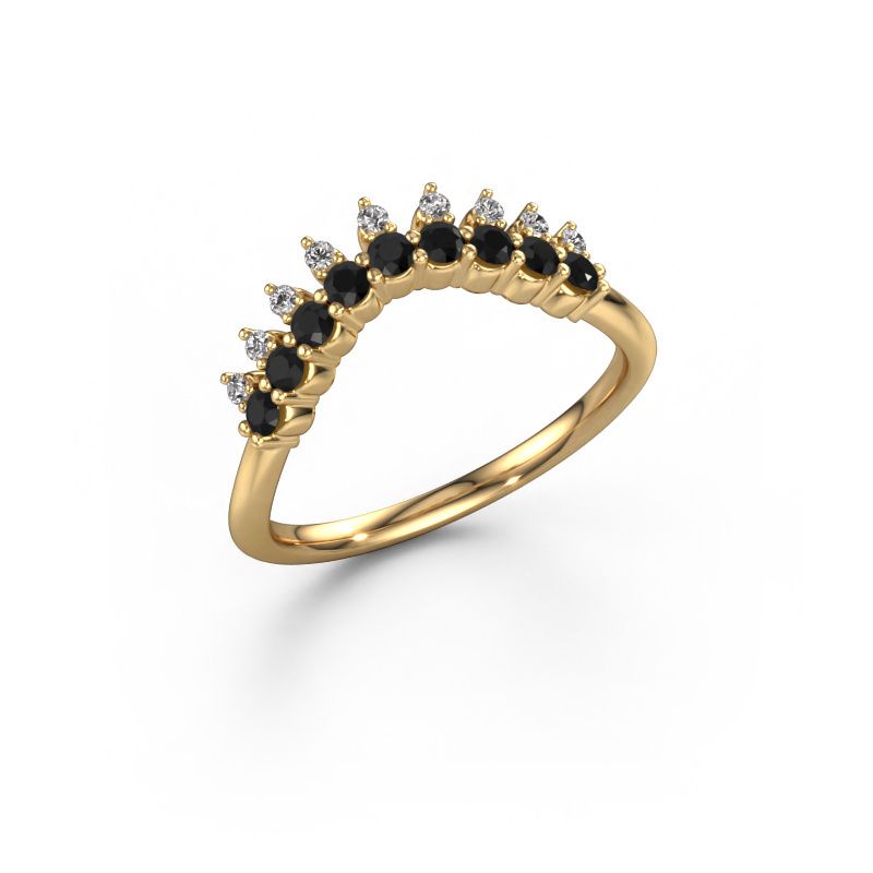 Stablering Vivian B 585 gull svart diamant 0.414 crt