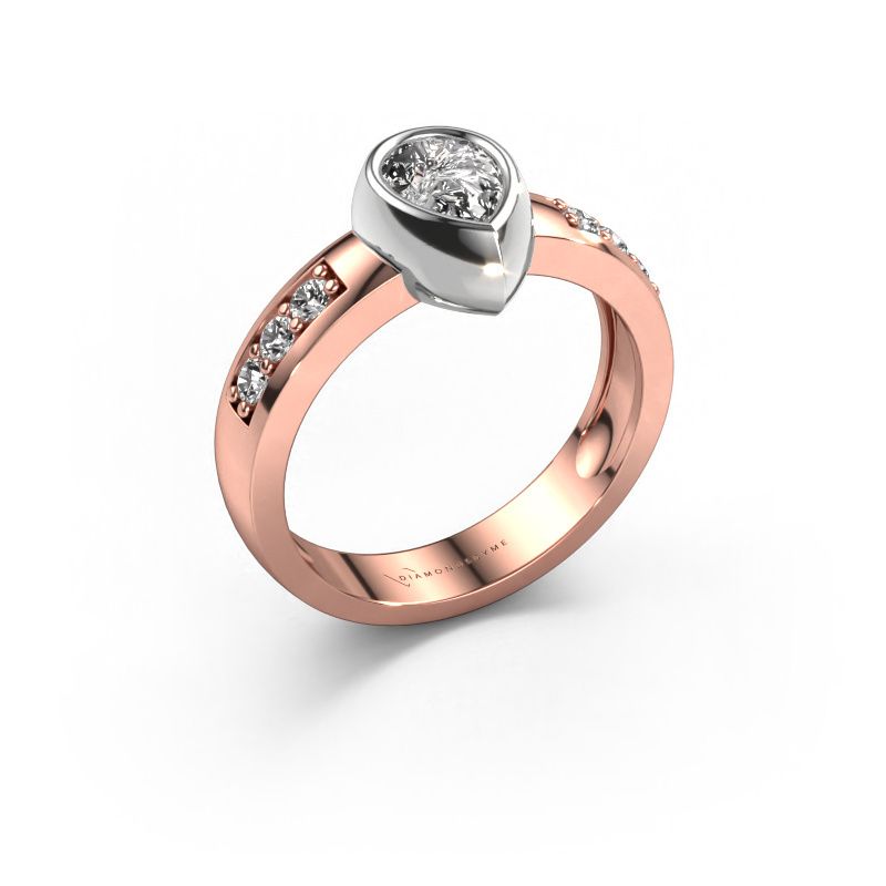 Ring Charlotte Pear 585 rose gold lab grown diamond 0.25 crt