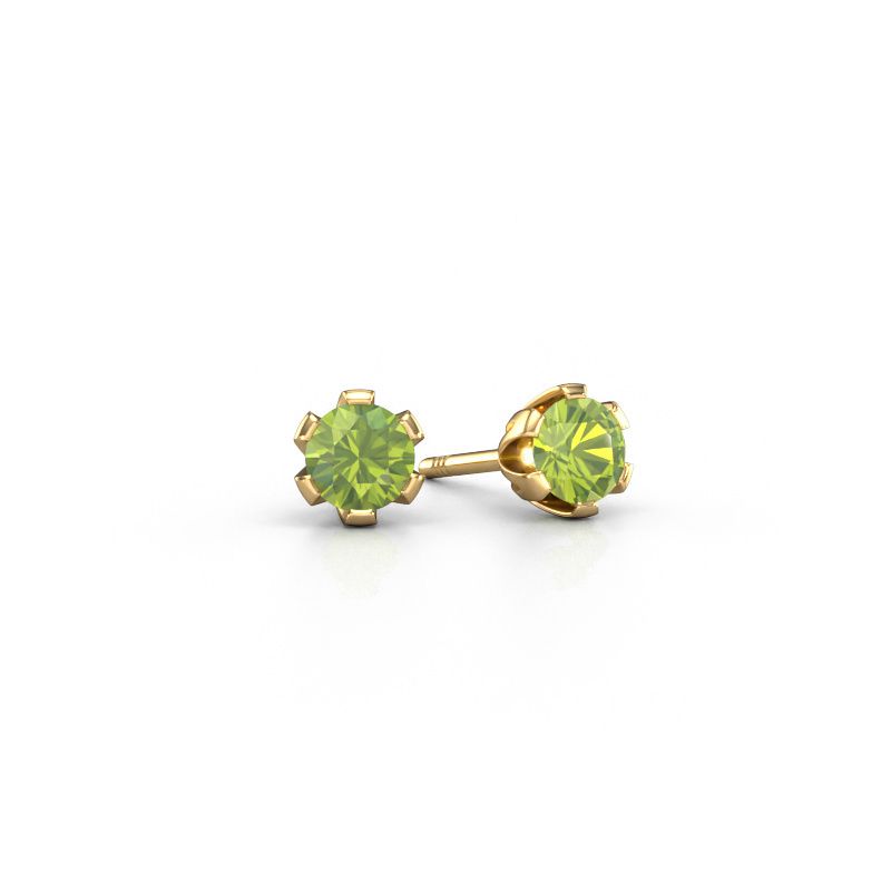 Stud earrings Julia 585 gold peridot 4 mm