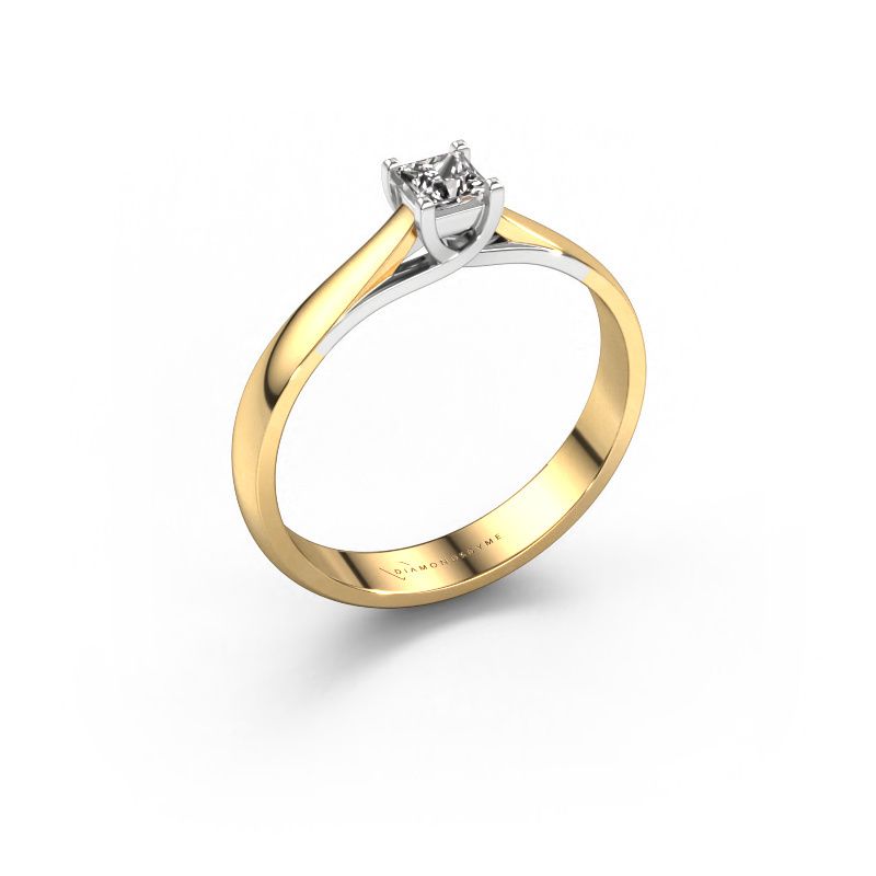 Engagement ring Mia Square 585 gold diamond 0.17 crt