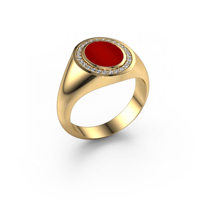 Pinky Ring Adam 1 585 Gold Karneol 10x8 mm
