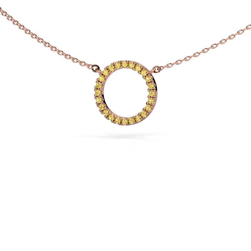 Hanger Circle 585 rosé goud gele saffier 1.2 mm