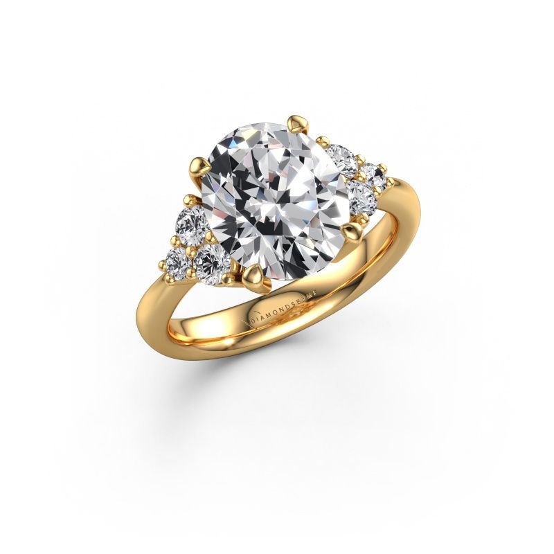 Bague de fiançailles Aleida OVL 1 585 or jaune diamant synthétique 2.036 crt