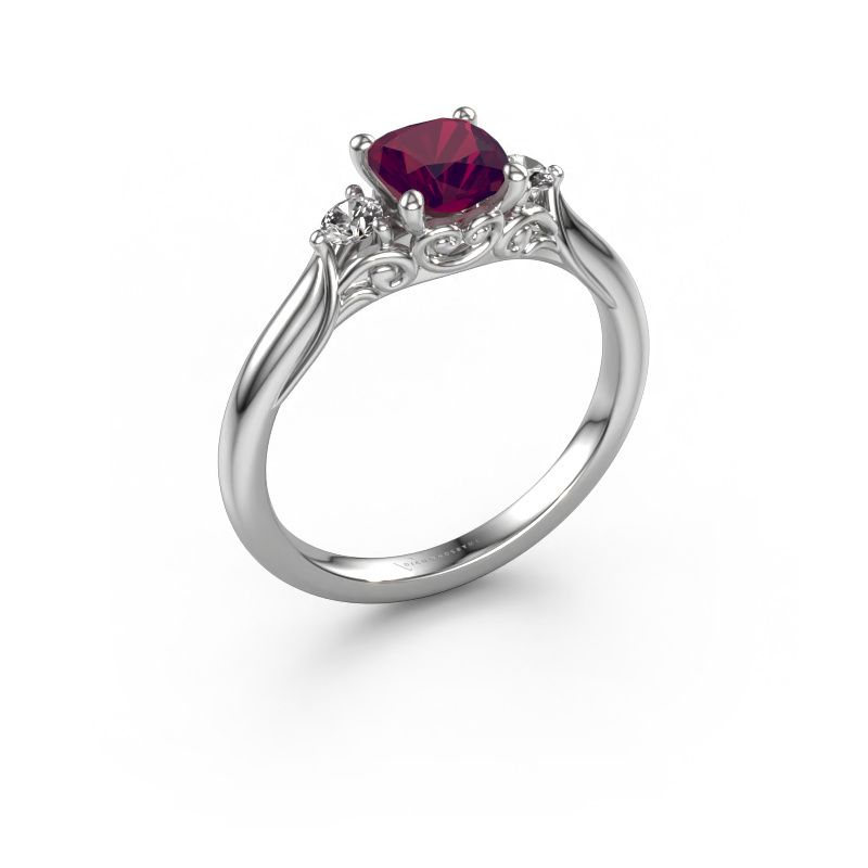 Engagement ring Laurian CUS 950 platinum rhodolite 5.5 mm