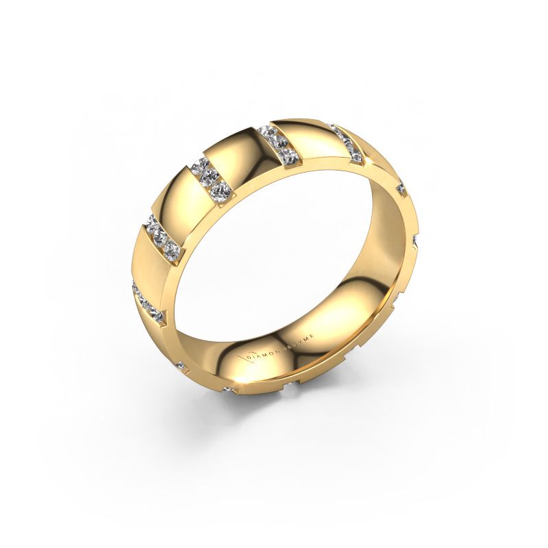 Bague de mariage Juul 585 or jaune diamant synthétique ±5x1.8 mm