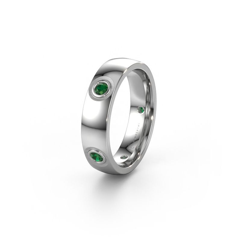 Trauring WH0139L25BP 950 Platin Smaragd ±5 x 2 mm