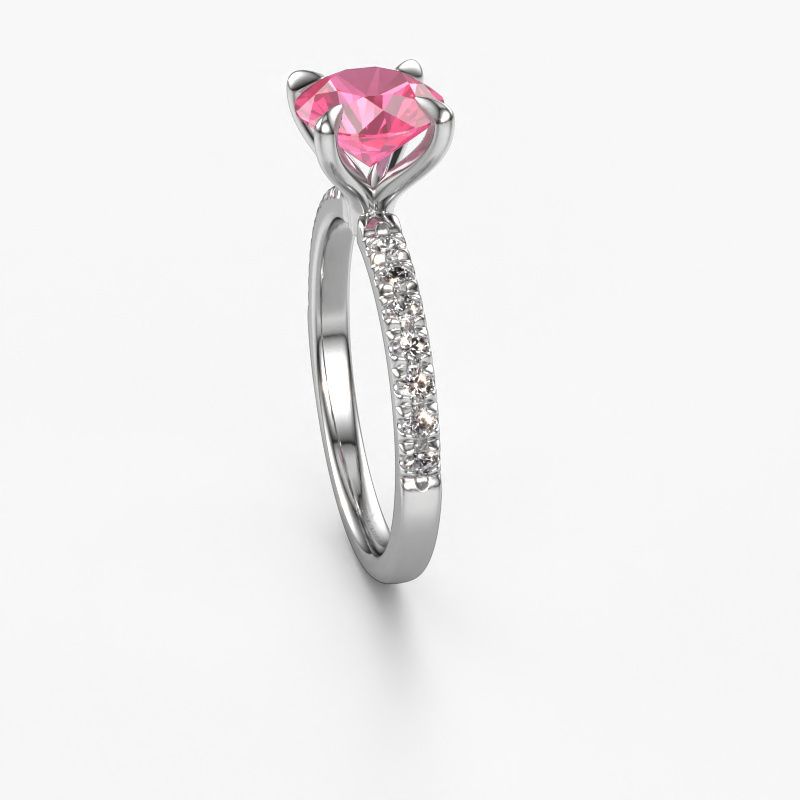 Afbeelding van Verlovingsring Crystal Rnd 2<br/>950 platina<br/>Roze Saffier 7.3 Mm