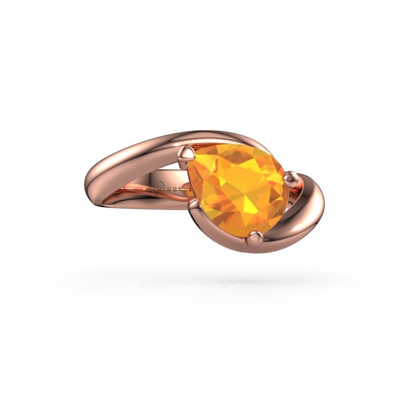 Verlobungsring Aida PER 585 Roségold Citrin 9x7 mm