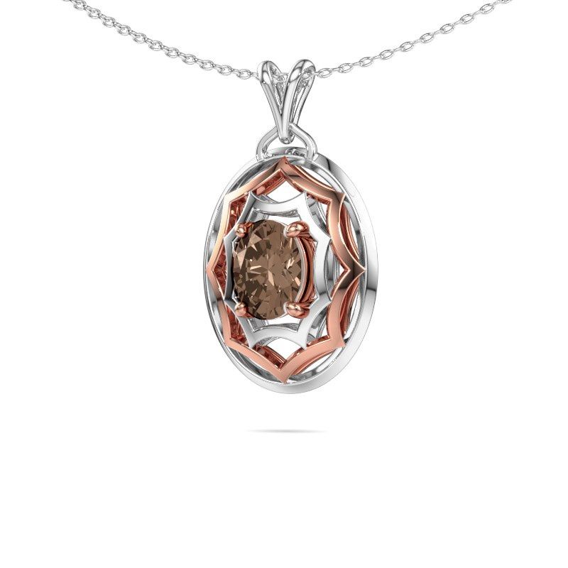 Image of Necklace Evangelina 585 rose gold brown diamond 1.15 crt