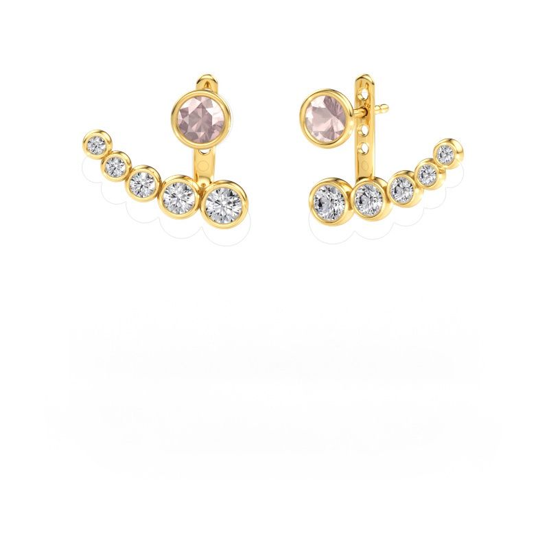 Earrings Wendy 585 gold morganite champagne 5 mm