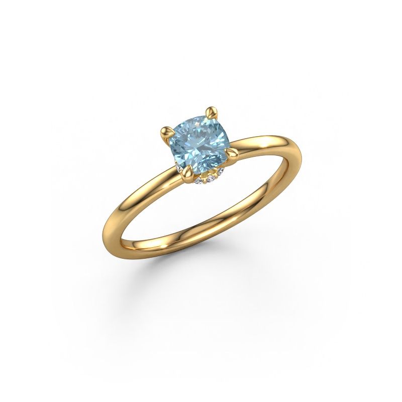 Engagement ring Crystal CUS 3 585 gold blue lab grown diamond 5 mm